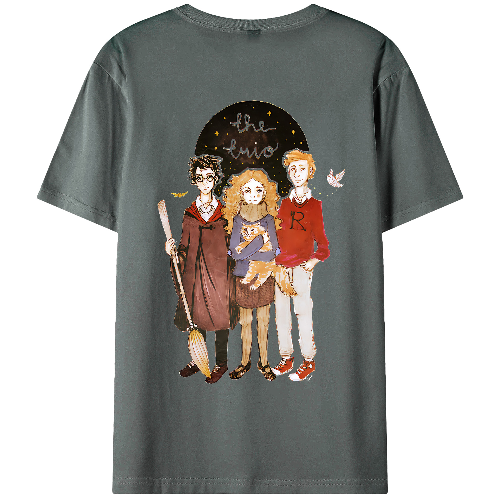 （画像用） Harry Potter ハリー・ポッターシリーズ 綿100％ メンズ半袖Tシャツ（バックプリント） 通気性